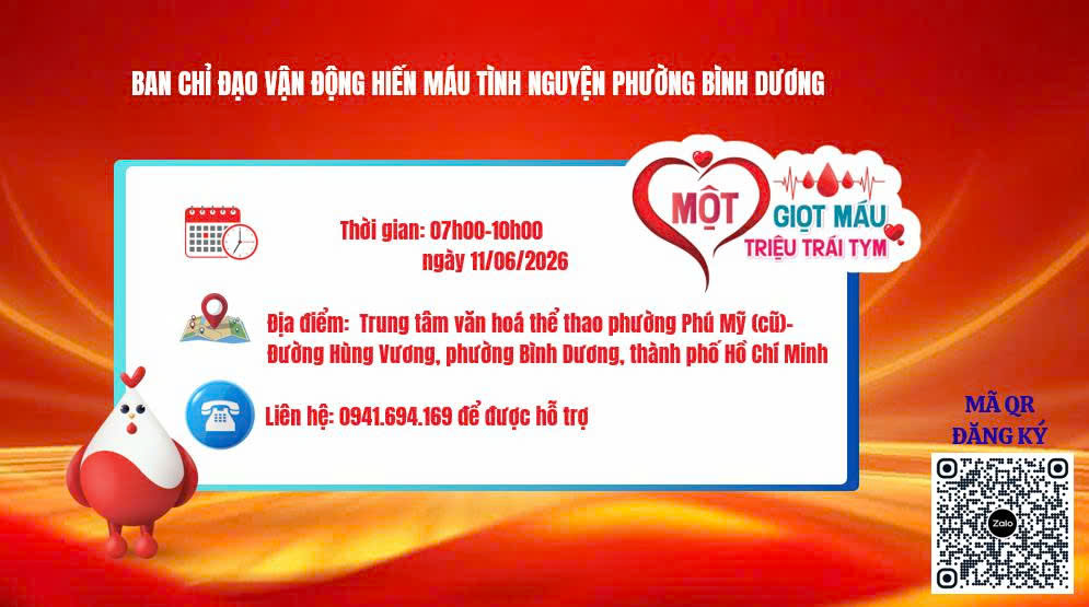 Thông báo tổ chức Hiến máu tình nguyện ngày 11/06/2026