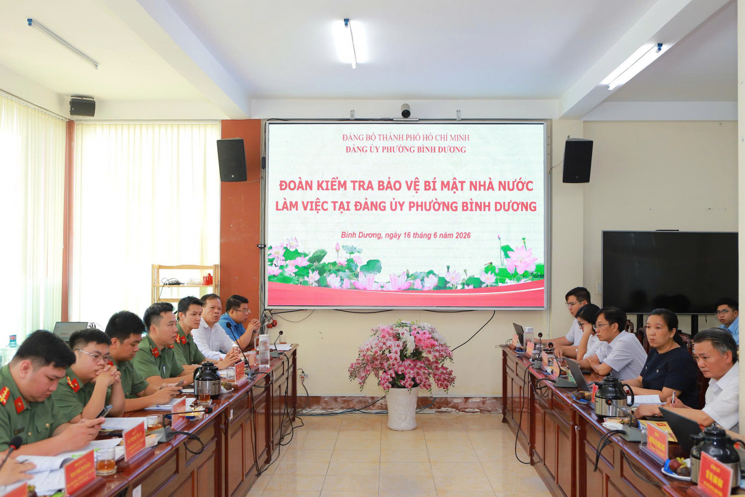 Thường trực Đảng ủy phường Bình Dương tiếp Đoàn kiểm tra công tác bảo vệ bí mật nhà nước năm 2026